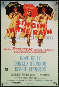 9c872 SINGIN' IN THE RAIN DS 1sh R2000 Gene Kelly, Donald O'Connor, Debbie Reynolds, classic!