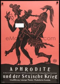 9c323 APHRODITE UND DER SEXISCHE KRIEG 23x32 East German stage poster 1986 Aristophanes, Wnedt!