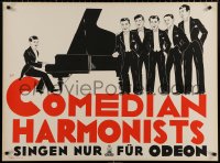 9c119 COMEDIAN HARMONISTS 27x37 German music poster 1930 Friedl art of the singers by piano!