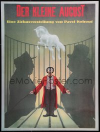 9c341 DER KLEINE AUGUST 18x24 German stage poster 1990s clown, shadows, and ghost horse!