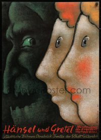 9c394 HANSEL UND GRETEL 23x33 German stage poster 1985 them and the witch by Mieczyslaw Gorowski!