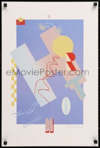 9c078 HORTON signed 16x24 art print 1985 by artist Calvin, cool pop geometric artwork design!