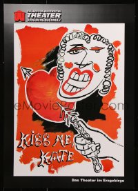 9c404 KISS ME KATE 17x23 German stage poster 1980s Cole Porter, completely different art!