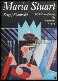 9c416 MARIA STUART 23x32 East German stage poster 1984 completely different art by V. Wendt!