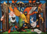 9c428 POLLICINO 23x32 East German stage poster 1984 completely different wild art of cast!