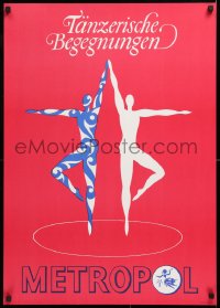 9c447 TANZERISCHE BEGEGNUNGEN 23x32 East German stage poster 1982 art of two dancers!