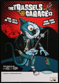 9c129 TRASSELS/GARAGE 13 17x23 German music poster 2005 punk kitty fishing with a bottle of liquor!