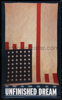 9c311 UNFINISHED DREAM 28x46 special poster 2002 Martin Luther King, U.S. flag forming a graph!