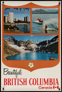 9c038 BEAUTIFUL BRITISH COLUMBIA CANADA 24x36 Canadian travel poster 1970s places to visit!