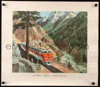 9c066 WESTERN PACIFIC 19x22 travel poster 1960s great image in the famed Feather River Canyon!