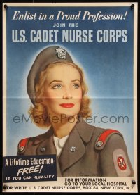 9c024 JOIN THE U.S. CADET NURSE CORPS 14x20 WWII war poster 1943 Carolyn Edmundson art!
