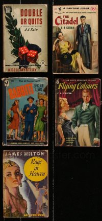9d026 LOT OF 5 PAPERBACK BOOKS 1940s-1950s A.J. Cronin, Sinclair Lewis, James Hilton, Forester!