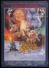 9f057 DARK CRYSTAL German 33x47 1982 Jim Henson & Frank Oz, best different B. Napoli art, rare!