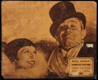 9f029 YOUNG AS YOU FEEL jumbo LC 1931 close up of Will Rogers in top hat with Fifi D'Orsay!
