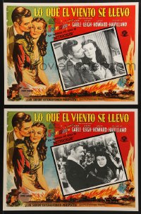 9f038 GONE WITH THE WIND 6 Mexican LCs R1990s Clark Gable, Vivien Leigh, all the best scenes!