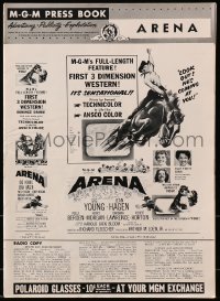 9f075 ARENA 3D pressbook 1953 Gig Young, Jean Hagen, Polly Bergen, includes two heralds!