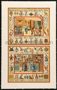 9f007 FRENCH BOARD GAME linen 8x14 French special poster 1900s great art of jewelry & toy stores!