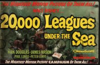 9f070 20,000 LEAGUES UNDER THE SEA pressbook 1955 Jules Verne underwater classic, wonderful art!