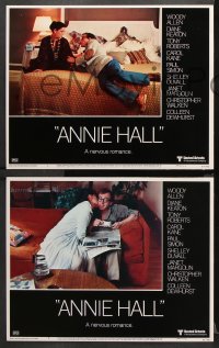 9g043 ANNIE HALL 8 LCs 1977 wacky images of star/director Woody Allen in a nervous romance!
