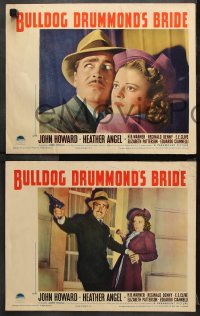 9g078 BULLDOG DRUMMOND'S BRIDE 8 LCs 1939 detective John Howard, Heather Angel, H.B. Warner