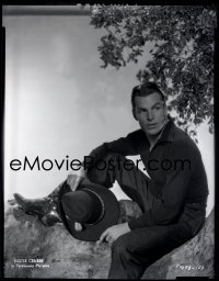 9h042 BUSTER CRABBE camera original 8x10 negative 1930s Paramount cowboy portrait seated by Walling!