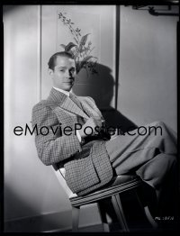 9h054 FRANCHOT TONE camera original 8x10 negative 1930s MGM studio portrait in suit & tie by Hurrell!