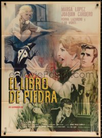 9j026 BOOK OF STONE Mexican poster 1969 Carlos Enrique's creepy El Libro de Piedra, different art!
