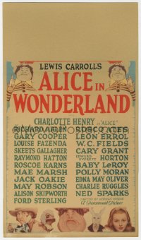 9m001 ALICE IN WONDERLAND mini WC 1933 Charlotte Henry & Lewis Carroll's classic characters!