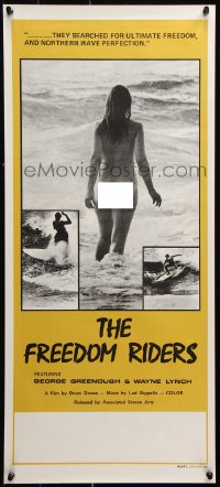 9p033 FREEDOM RIDERS Aust daybill 1972 completely naked Aussie surfer girl, yellow border design!