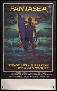 9p036 FANTASEA Aust special poster 1979 cool Sharp artwork of surfer & ocean!