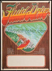 9p037 FLUID DRIVE Aust special poster 1974 cool surfing artwork by Steve Core & Hugh McLeod!