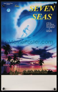 9p040 TALES OF THE SEVEN SEAS Aust special poster 1981 cool surfing image and art of surfer in sky!