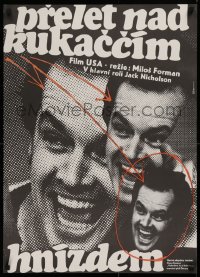 9p024 ONE FLEW OVER THE CUCKOO'S NEST Czech 23x31 1978 Jack Nicholson, Milos Forman, Weber design!