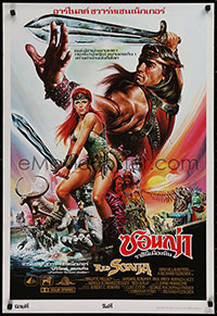 9p077 RED SONJA Thai poster 1985 different fantasy art of Nielsen & Schwarzenegger by Tongdee!