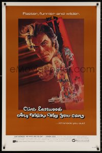 9r448 ANY WHICH WAY YOU CAN 1sh 1980 cool artwork of Clint Eastwood & Clyde by Bob Peak!