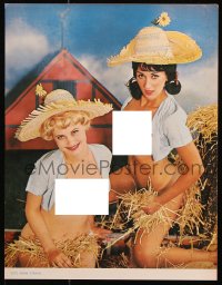 9r019 CALENDAR SAMPLE calendar 1950s sexy image of two women in straw hats, Let's Draw!