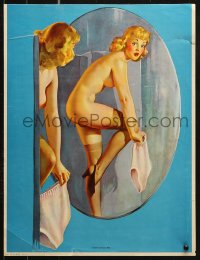 9r015 CALENDAR SAMPLE calendar 1930s Elvgren art of sexy woman surprised, Over Exposure!