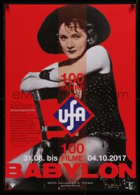 9r022 100 JAHRE UFA 100 FILME 24x33 German film festival poster 2017 seated image of Dietrich!