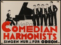 9r034 COMEDIAN HARMONISTS 27x37 German music poster 1930 Friedl art of the singers by piano!