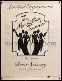 9r039 MANHATTAN TRANSFER 22x29 music poster 1980s cool art of the jazz vocal group!