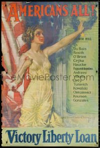 9r056 AMERICANS ALL 27x40 WWI war poster 1919 wonderful Howard Chandler Christy patriotic art!