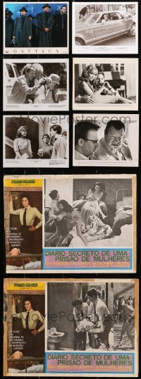 9s054 LOT OF 8 MISCELLANEOUS STILLS AND NON-U.S. LOBBY CARDS 1970s-1990s variety of movie scenes!
