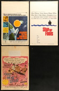 9s037 LOT OF 3 WINDOW CARDS 1950-1960s Journey to the Far Side of the Sun, Ship of Fools