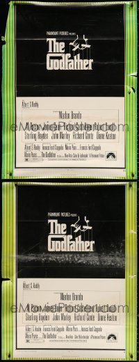 9s029 LOT OF 2 UNFOLDED TRIMMED GODFATHER ONE-SHEETS ON 30X40 PRINTED BACKGROUNDS 1972 Coppola