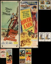 9s061 LOT OF 11 FOLDED INSERTS, WINDOW CARDS & 4 LOBBY CARDS 1940s-1960s from a variety of movies!