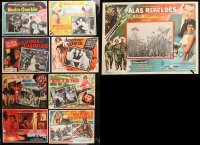 9s044 LOT OF 9 MEXICAN LOBBY CARDS 1950s-1980s scenes from a variety of different movies!