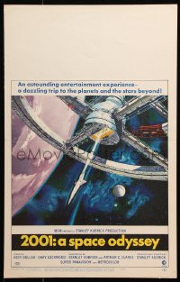 9t002 2001: A SPACE ODYSSEY WC 1968 Stanley Kubrick classic, art of space wheel by Bob McCall!