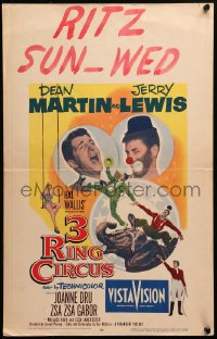 9t003 3 RING CIRCUS WC 1954 Dean Martin & clown Jerry Lewis, Joanne Dru, Zsa Zsa Gabor