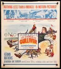 9t004 3 WORLDS OF GULLIVER WC 1960 Ray Harryhausen fantasy classic, art of giant Kerwin Mathews!