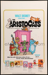 9t012 ARISTOCATS WC 1971 Walt Disney feline jazz musical cartoon, great colorful image!